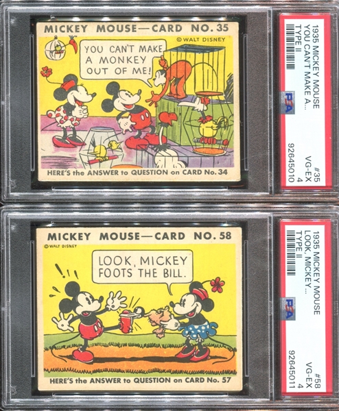 R89 Gum Inc Mickey Mouse Lot of (4) PSA4 VG-EX Graded Cards