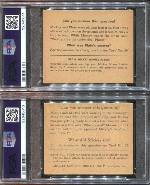 R89 Gum Inc Mickey Mouse Lot of (4) PSA4 VG-EX Graded Cards