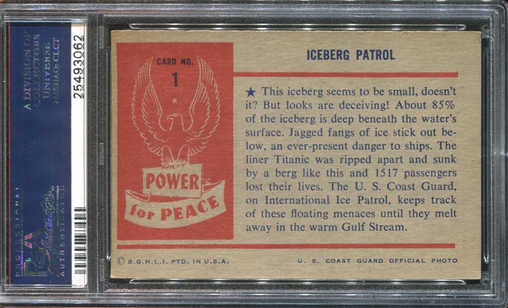 1954 Bowman “Power for Peace” #1 PSA-6 EX-MT.