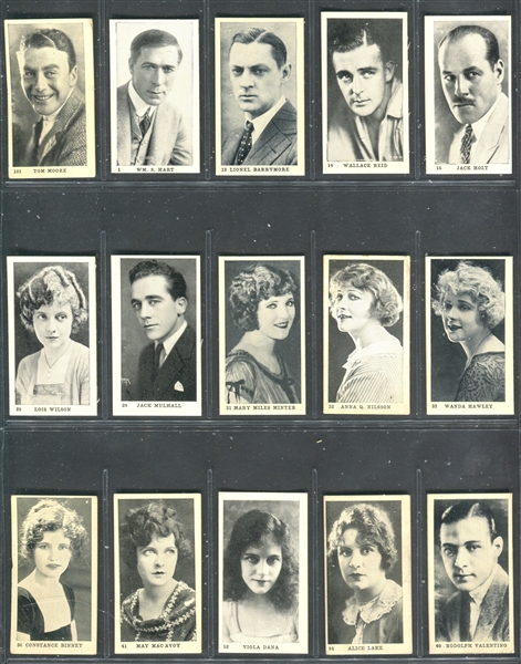 T85-2A Strollers Cigarettes Movie Stars (1-100) Lot of (24) Cards