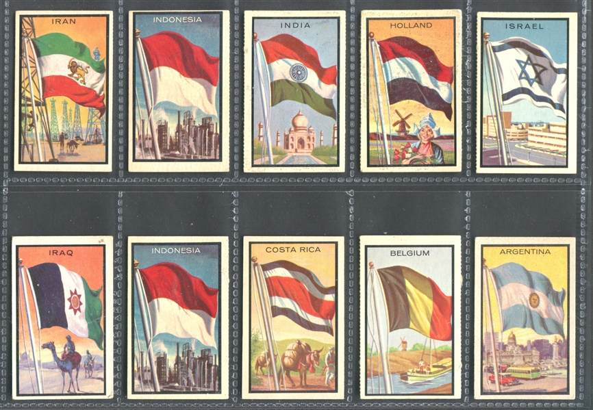 1963 Topps Flag Midgees Lot of (36) Cards