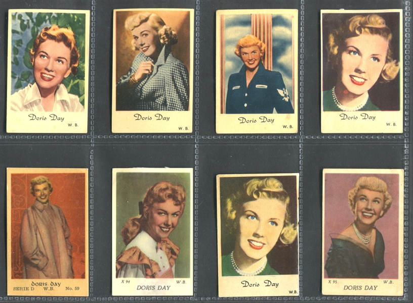 1950's Dutch Movie Star Cards Lot of (14) Doris Day Cards