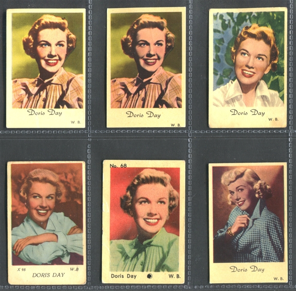 1950's Dutch Movie Star Cards Lot of (14) Doris Day Cards