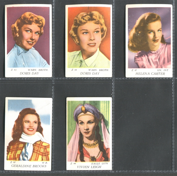 1950's Dutch Movie Star Cards Z Series Lot of (13) Cards