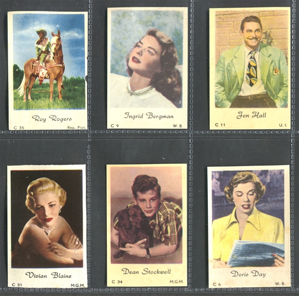 1950's Dutch Movie Star Cards C Series Lot of (14) Cards