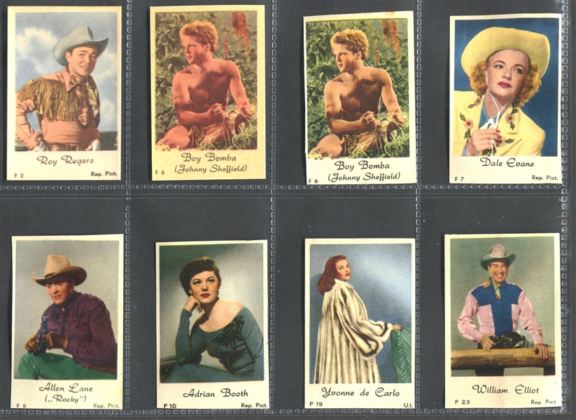 1950's Dutch Movie Star Cards F Series Lot of (13) Cards