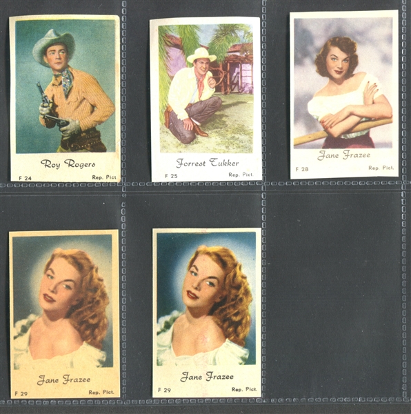 1950's Dutch Movie Star Cards F Series Lot of (13) Cards