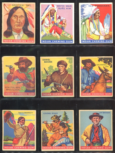 R73 Goudey Gum Indian Gum Complete Set of (216) Cards with (10) Key Variations