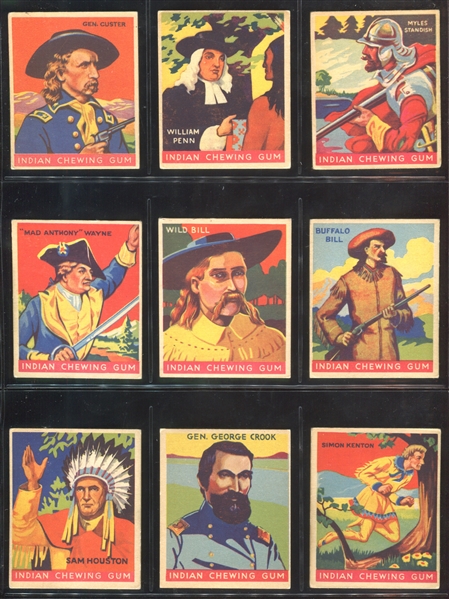 R73 Goudey Gum Indian Gum Complete Set of (216) Cards with (10) Key Variations