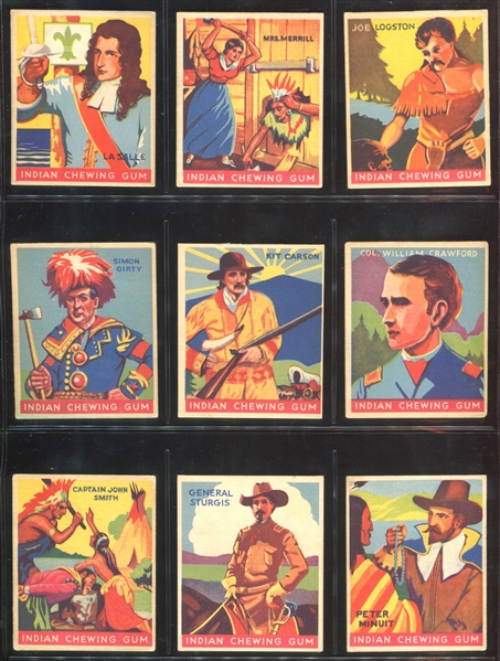 R73 Goudey Gum Indian Gum Complete Set of (216) Cards with (10) Key Variations