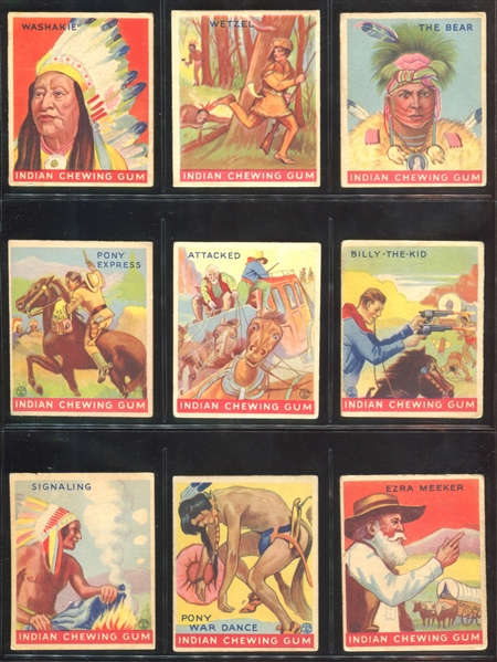 R73 Goudey Gum Indian Gum Complete Set of (216) Cards with (10) Key Variations