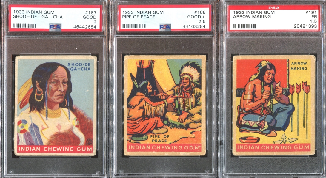 R73 Goudey Gum Indian Gum Complete Set of (216) Cards with (10) Key Variations