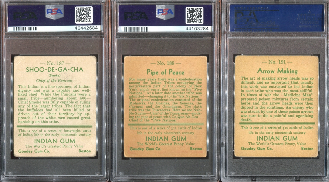 R73 Goudey Gum Indian Gum Complete Set of (216) Cards with (10) Key Variations