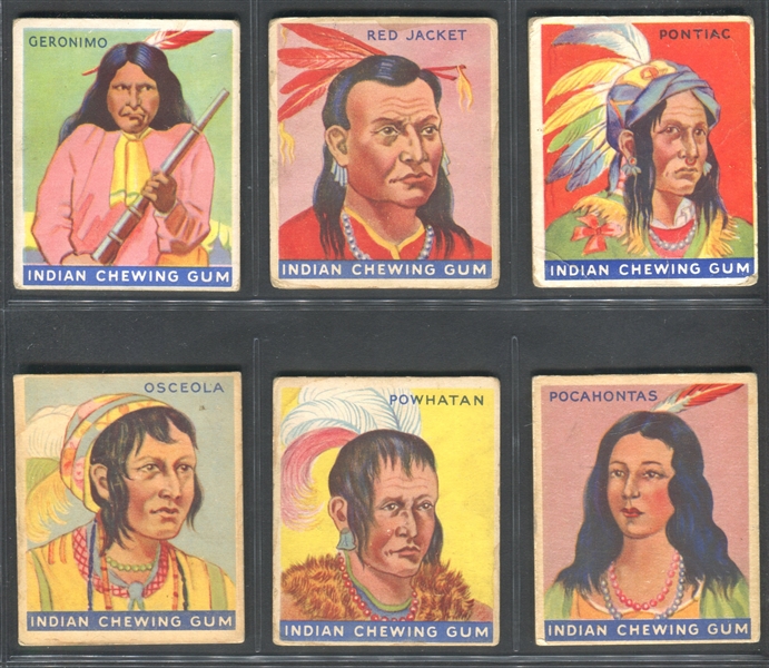 R73 Goudey Gum Indian Gum Complete Set of (216) Cards with (10) Key Variations