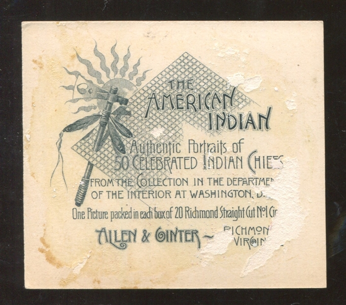 N36 Allen & Ginter American Indians (Large Format) Black Eye