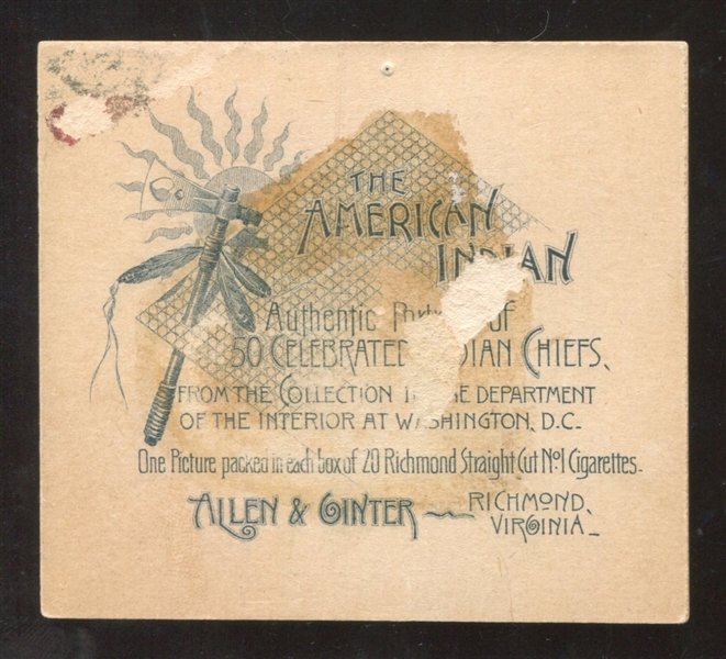 N36 Allen & Ginter American Indians (Large Format) Many Horns