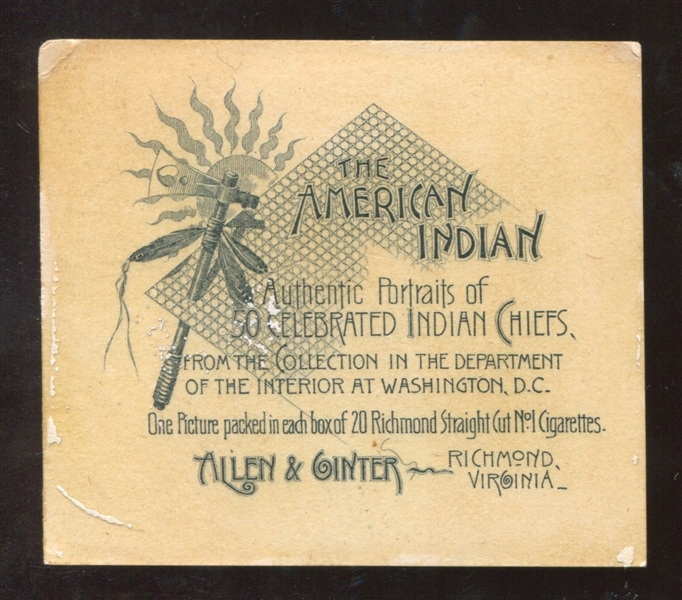 N36 Allen & Ginter American Indians (Large Format) Big Razor