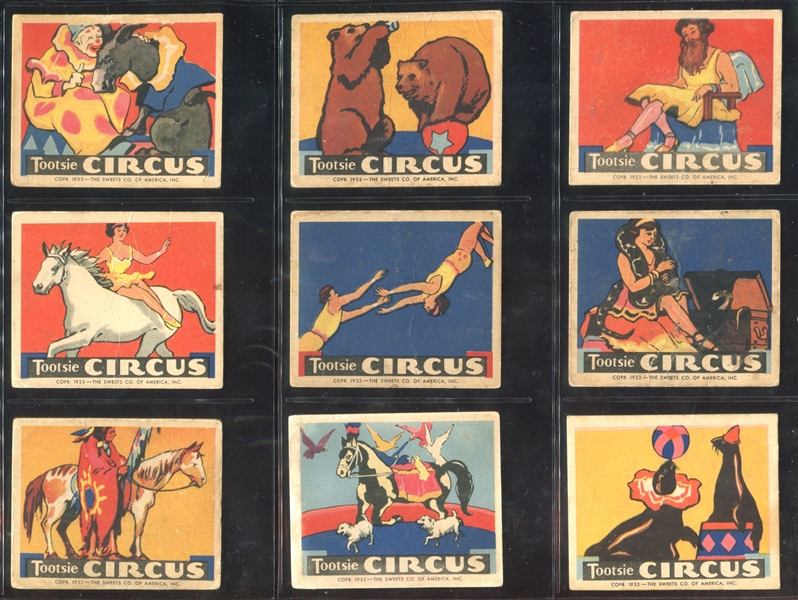 R152 Sweets Company of America Tootsie Circus Complete Set of (25) Cards