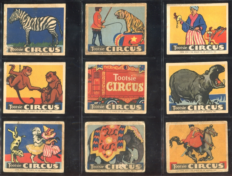 R152 Sweets Company of America Tootsie Circus Complete Set of (25) Cards