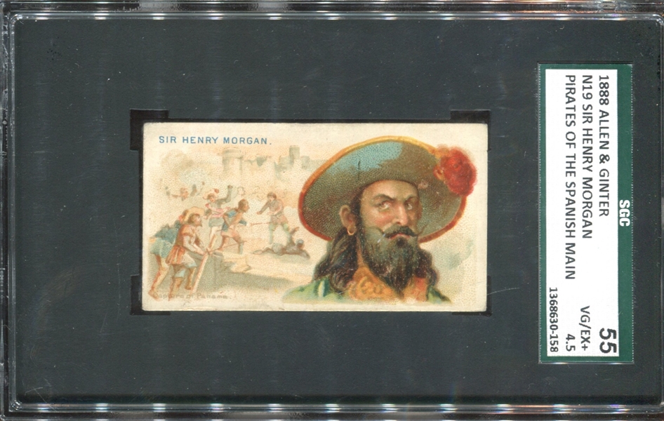 N19 Allen & Ginter Pirates of the Spanish Main #7 Sir Henry Morgan SGC55 VGEX+ 4.5