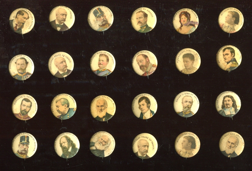 PE7 American Pepsin Famous People Lot of (24) Pinbacks