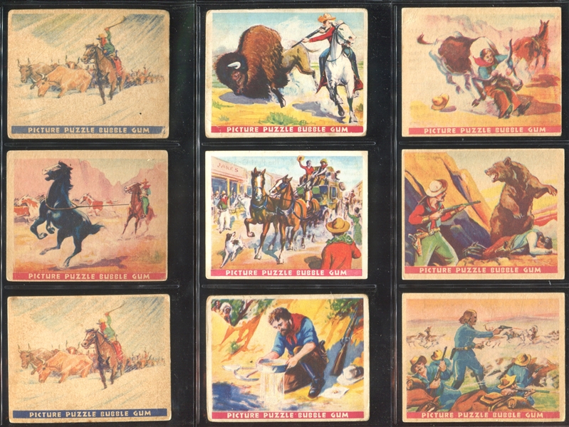 R172 Gum Inc Wild West Series (Puzzle Back) Lot of (35) Cards