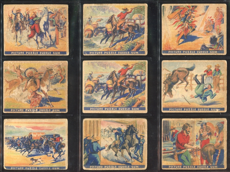 R172 Gum Inc Wild West Series (Puzzle Back) Lot of (35) Cards