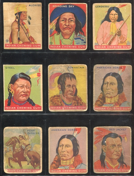 R73 Goudey Gum Indian Gum Lot of (20) Cards