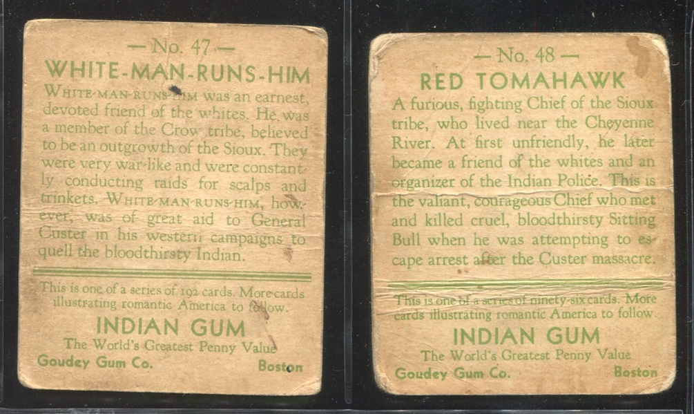 R73 Goudey Gum Indian Gum Lot of (20) Cards