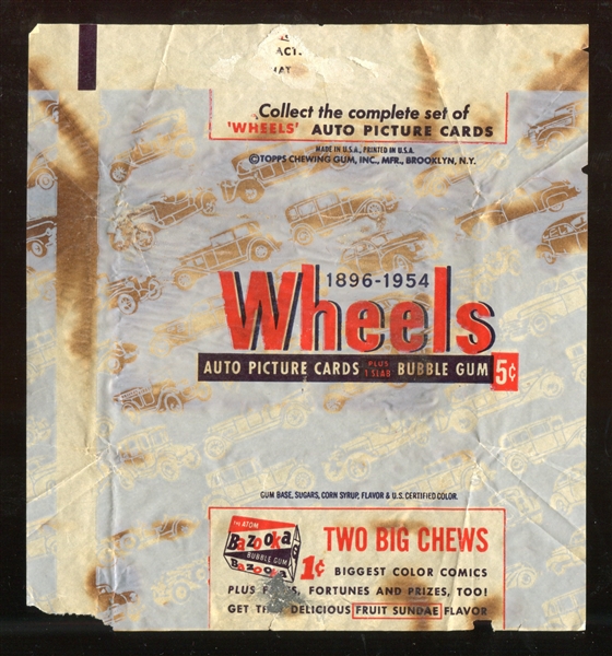 1954-5 Topps Wheels Pair of Wrappers