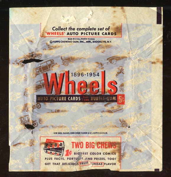 1954-5 Topps Wheels Pair of Wrappers