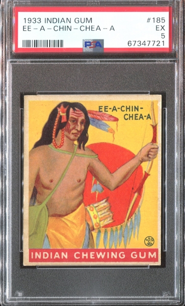 R73 Goudey Gum Indian Gum #185 EE-A-CHIN-CHEA-A PSA5 EX