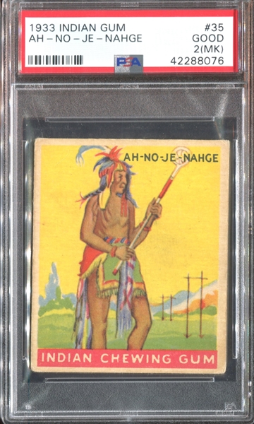 R73 Goudey Gum Indian Gum #35 AH-NO-JE-NAHGE PSA2 Good