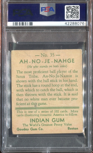 R73 Goudey Gum Indian Gum #35 AH-NO-JE-NAHGE PSA2 Good