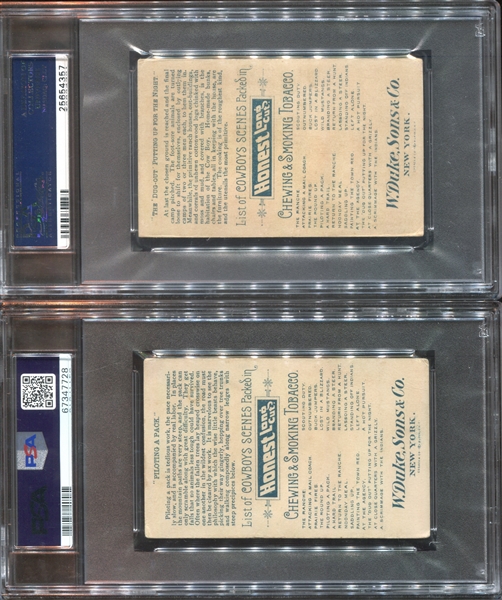 N105 Duke Honest Long Cut Cowboys Lot of (2) PSA-Graded Cards