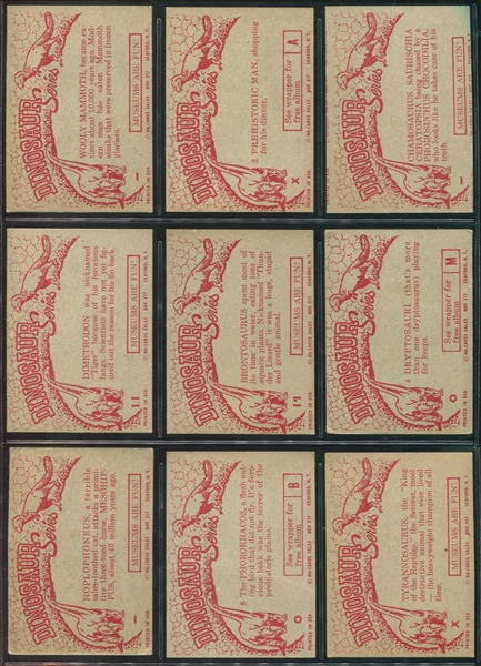 1961 Nu-Cards “Dinosaurs” Complete Set of (80) Cards