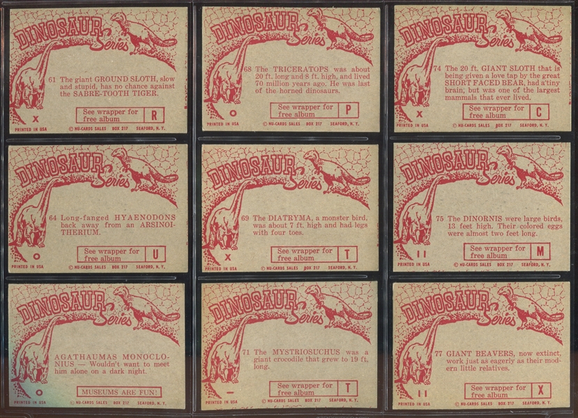 1961 Nu-Cards “Dinosaurs” Lot of  (18) Cards