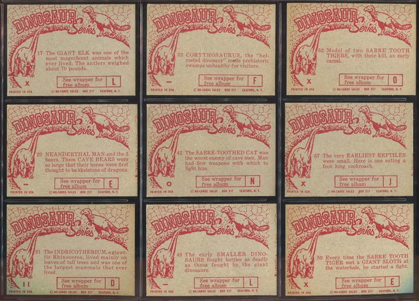 1961 Nu-Cards “Dinosaurs” Lot of  (18) Cards