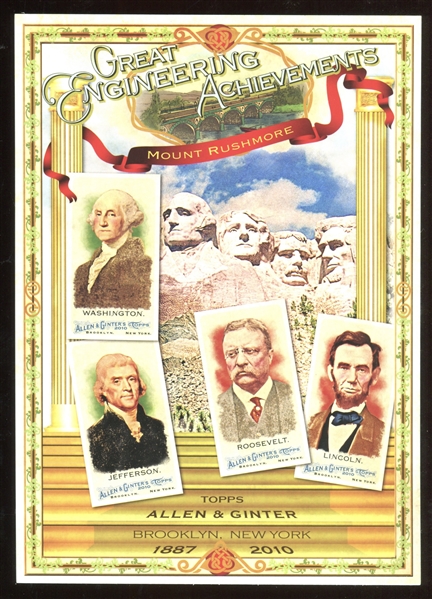 2020 Topps Allen & Ginter Box Toppers Lot of (4) With Mount Rushmore Key Card