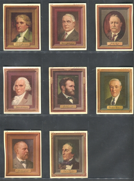 F273-21 Kellogg's Presidents Lot of (8) With Jefferson and Grant