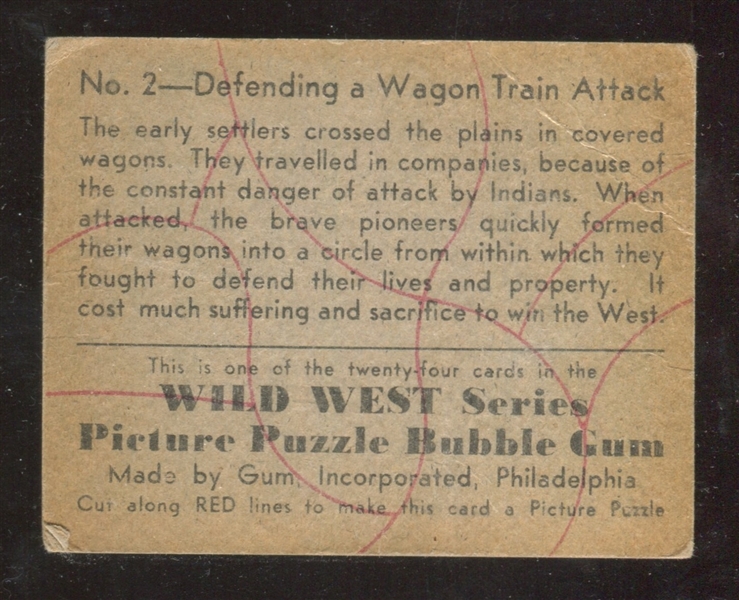 R173 Gum Inc Wild West Gum Missing Color Pass Error #2 Defending a Wagon Train Attack