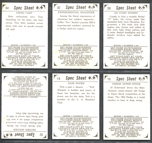 1965 Donruss Spec Sheet Lot of (24) Cards