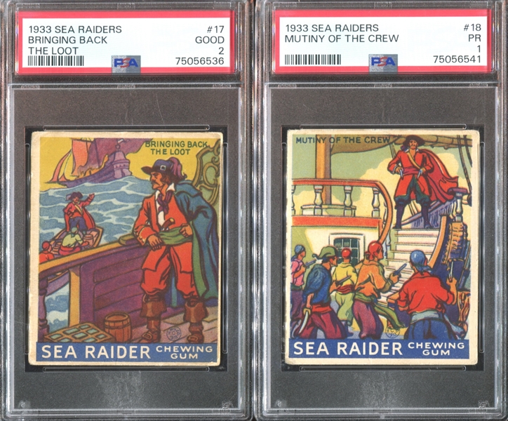 R124 World Wide Gum (Sea Raiders) Lot of (5) PSA-Graded English Version Cards