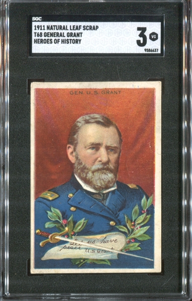 T68 Natural Leaf Scrap Heroes of History General Grant SGC3 VG