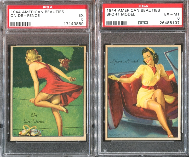 R59 Gum Inc American Beauties Lot of (2) PSA-Graded Cards