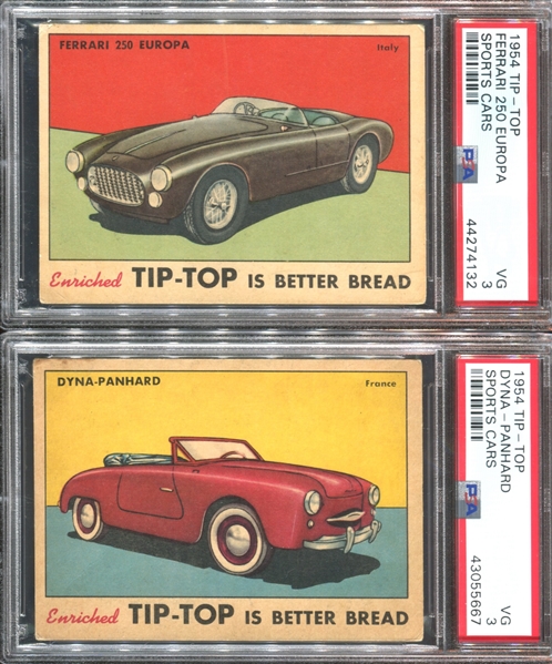 D94-5 Tip-Top Bread Sportscars Lot of (2) PSA-Graded Cards