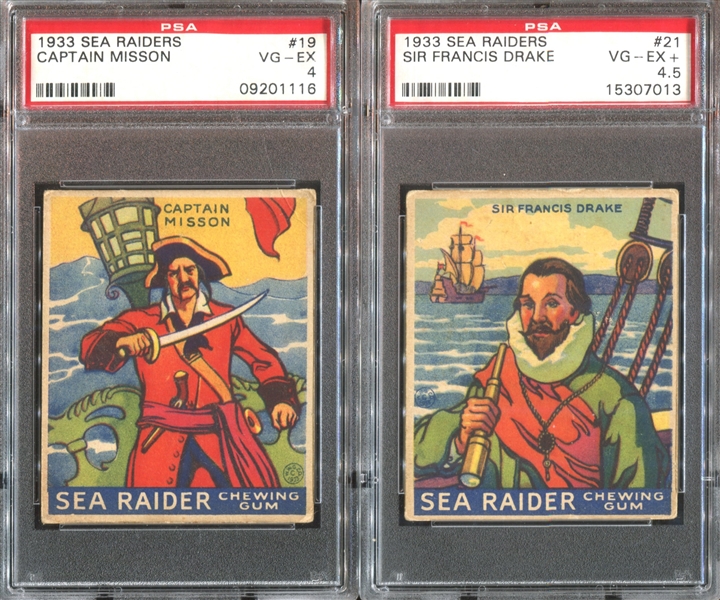 R124 World Wide Gum Sea Raiders Lot of (5) PSA-Graded Cards