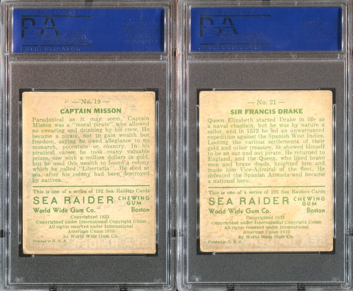 R124 World Wide Gum Sea Raiders Lot of (5) PSA-Graded Cards