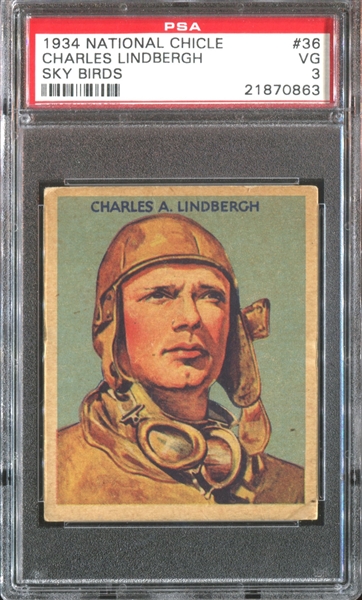 R136 National Chicle Sky Birds #36 Charles Lindbergh PSA3 VG