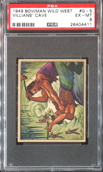 1949 Bowman Wild West #G-5 Villians' Cave PSA6 EX-MT